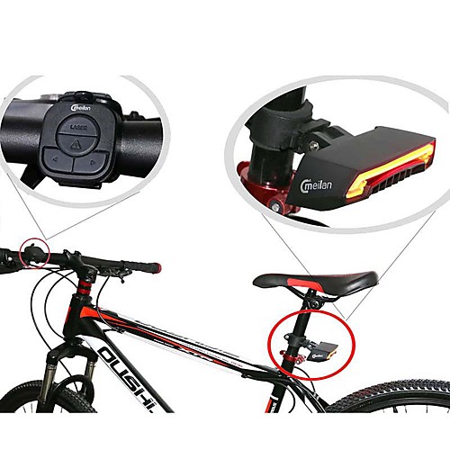 фото Лазер велосипедные фары лампы сигнала поворота задняя подсветка на велосипед огни безопасности горные велосипеды велоспорт велоспорт водонепроницаемый интеллектуальная индукция пульт управления 80 lm lightinthebox