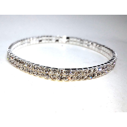 

Women's Bracelet Bangles Tennis Bracelet Ladies Crystal Bracelet Jewelry Silver For Wedding / Silver Plated