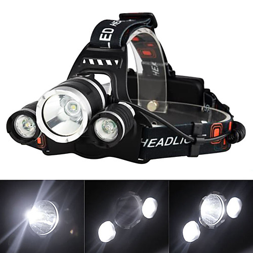 

Налобные фонари Фары для велосипеда Перезаряжаемый 3000 lm LED 3 излучатели 4.0 Режим освещения с батарейками и зарядным устройством Перезаряжаемый ударный корпус / Алюминиевый сплав