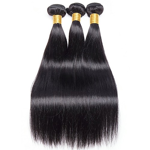 

3 Bundles Peruvian Hair Straight Human Hair Natural Color Hair Weaves / Hair Bulk Human Hair Extensions 8-28 inch Natural Color Human Hair Weaves Hot Sale For Black Women Human Hair Extensions / 8A