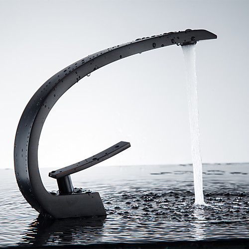 

Bathroom Sink Faucet - Widespread / Rotatable Electroplated / Black Mount Inside Single Handle One HoleBath Taps