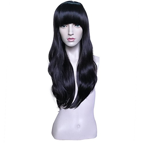 

Wig Accessories Волнистый Стиль Стрижка каскад Без шапочки-основы Парик Черный Черный Искусственные волосы Жен. Аниме / Регулируется / Жаропрочная Черный Парик Длинные Парики для косплей
