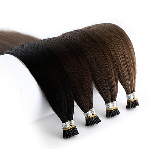 

Neitsi Fusion / I Tip Human Hair Extensions Straight Remy Human Hair Human Hair Extensions Brazilian Hair Black Blonde 1pack Extention New Arrival Hot Sale Women's Female Medium Brown