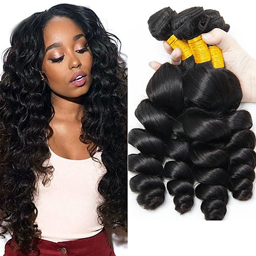 

3 Bundles Indian Hair Wavy Unprocessed Human Hair Natural Color Hair Weaves / Hair Bulk Human Hair Extensions 8-28 inch Natural Color Human Hair Weaves Best Quality Hot Sale For Black Women Human