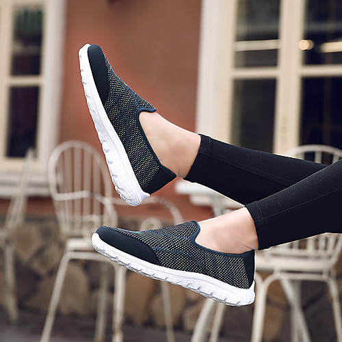 

Women's Flats Flat Heel Round Toe Tissage Volant Casual Walking Shoes Spring & Fall / Spring Red / Light Green / Fuchsia / Color Block