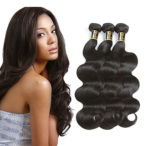 

3 Bundles Peruvian Hair Wavy Unprocessed Human Hair 100% Remy Hair Weave Bundles Black Natural Color Human Hair Weaves Extention Best Quality For Black Women Human Hair Extensions / 8A