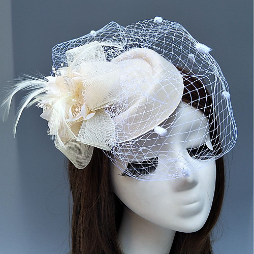 

Перья / Сеть Fascinators / Головные уборы с Пух / Цветы 1шт Свадьба / Особые случаи Заставка