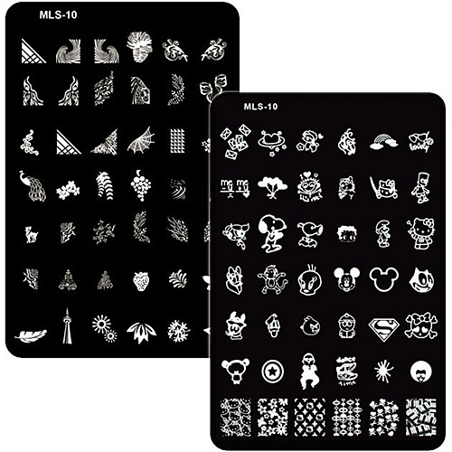 

2 pcs Инструмент для штамповки ногтей шаблон маникюр Маникюр педикюр Уникальный дизайн / Мультяшная тематика Рождество / Свадьба / День рождения