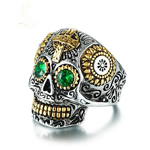 

Цирконий геометрический Кольцо Череп Calaveras Винтаж Модные кольца Бижутерия Зеленый Назначение Для вечеринок Подарок 8 / 9 / 10 / 11 / 12