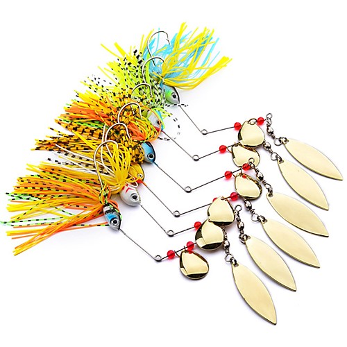 

6 pcs Fishing Lures Hard Bait Spoons Outdoor Sinking Bass Trout Pike Bait Casting Lure Fishing General Fishing Metalic