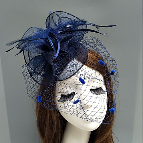 

Перья / Сеть Fascinators / Головные уборы с Пух / Цветы 1шт Свадьба / Особые случаи Заставка