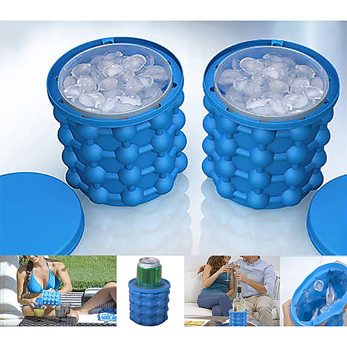 

Ice Bucket & Wine Cooler Stretchy for Silicon Outdoor Camping Travel Blue