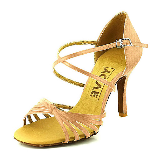 

Women's Dance Shoes Satin / Silk Latin Shoes / Salsa Shoes Buckle / Ribbon Tie Sandal / Heel Customized Heel Customizable Bronze / Almond / Nude / Performance / Leather / Professional / EU38