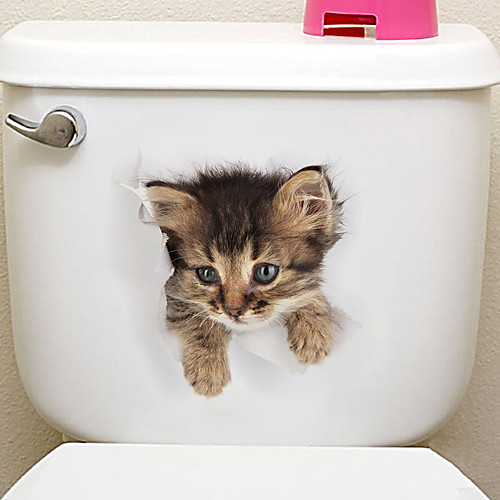 

Наклейки на холодильник Наклейки для туалета - Наклейки для животных Животные 3D Гостиная Спальня Ванная комната Кухня Столовая Кабинет /