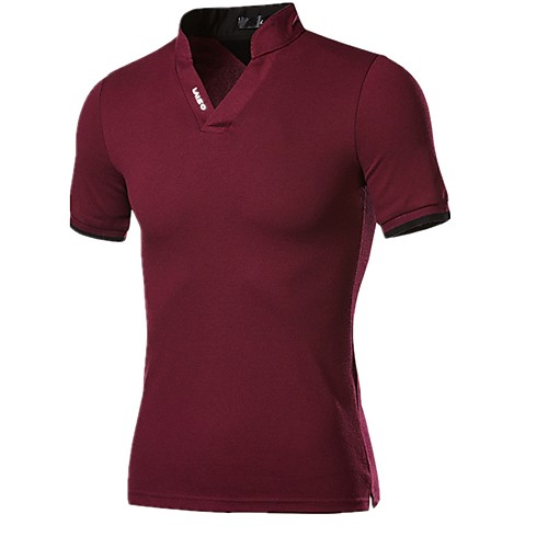 

Men's Graphic Solid Colored Slim T-shirt - Cotton Daily Weekend Stand Purple / Red / Green / Royal Blue / White / Black / Gray / Short Sleeve / Letter