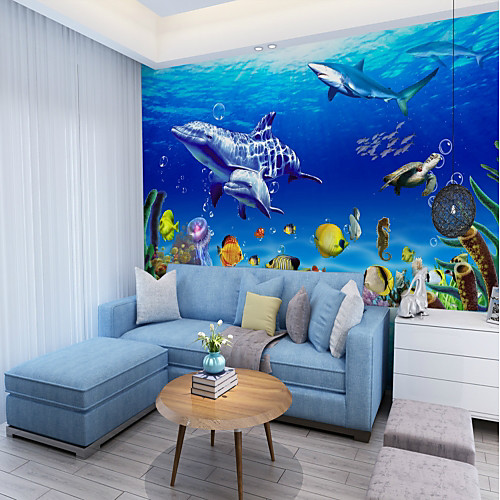 

подводный мир дельфин индивидуальные обои для стен 3d настенные обои для детских площадок рестораны дети