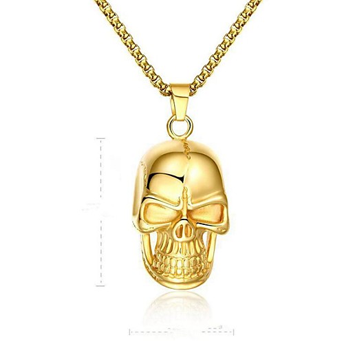 

Pendant Necklace Geometrical Mexican Sugar Skull Vintage Stainless Steel Gold 50 cm Necklace Jewelry For Gift Daily