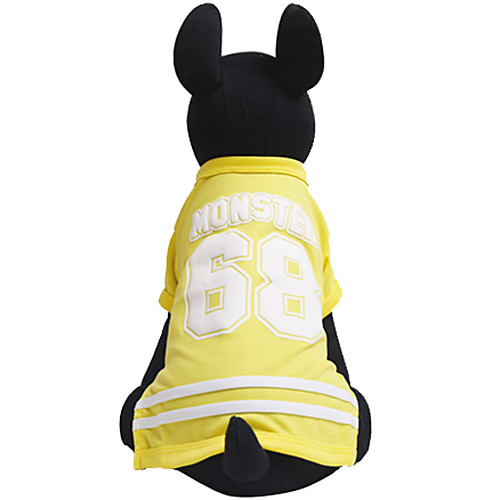 

Dogs Cats Pets Shirt / T-Shirt Dog Clothes Black Yellow Red Costume Beagle Bulldog Shiba Inu Cotton Striped Letter & Number Stripes Casual / Sporty XXS XS S M L