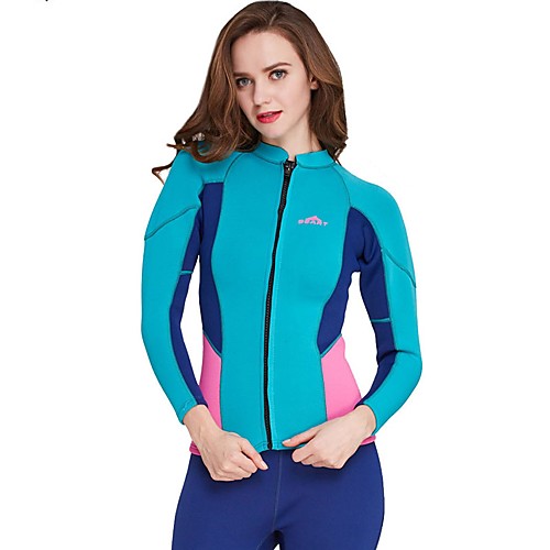 

Women's Wetsuit Top 2mm Spandex Neoprene Diving Suit Top Waterproof Long Sleeve Swimming Diving Surfing Solid Colored Winter / Stretchy