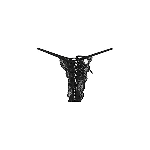 

Women's Lace Super Sexy G-strings & Thongs Panties - Normal, Jacquard Low Rise Black One-Size / Club