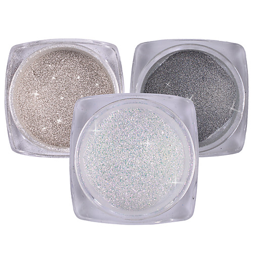 

3pcs / 2pcs Glitter Powder For Glossy nail art Manicure Pedicure Mirror Effect / Nail Glitter Wedding / Event / Party