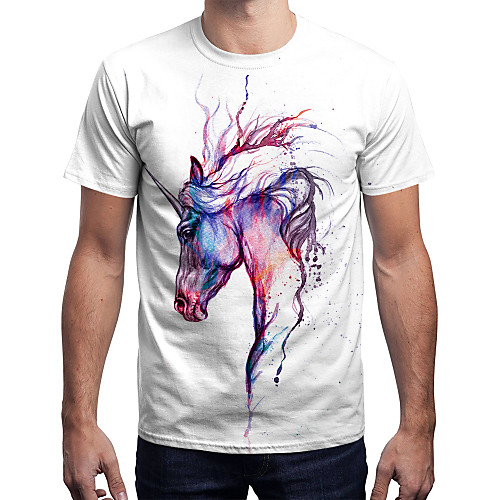 

Inspired by Galaxy Unicorn T-shirt Terylene Unicorn Printing T-shirt For Men's / Women's