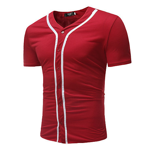 

Муж. Размер ЕС / США - Футболка Рубашечный воротник Контрастных цветов Белый L / С короткими рукавами