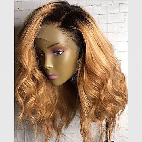 

Human Hair Lace Front Wig Bob Side Part style Brazilian Hair Wavy Body Wave Multi-color Wig 250% Density with Baby Hair Party Women Natural Hairline 100% Virgin Women's Medium Length Human Hair Lace