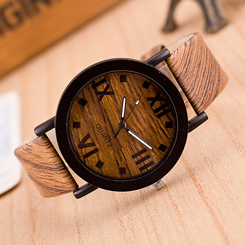 

Women's Wrist Watch Quartz Leather Black / Brown / Grey Casual Watch Analog Ladies Fashion Wood - Coffee Brown Wood
