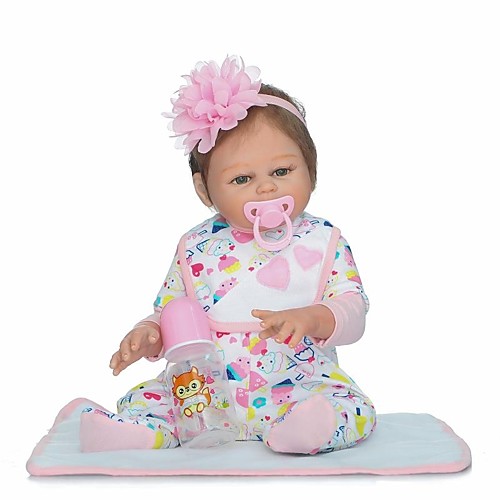 

NPKCOLLECTION NPK DOLL Куклы реборн Кукла для девочек Девочки 22 дюймовый Полный силикон для тела Винил - Подарок Ручная работа Искусственная имплантация Коричневые глаза Детские Девочки Игрушки