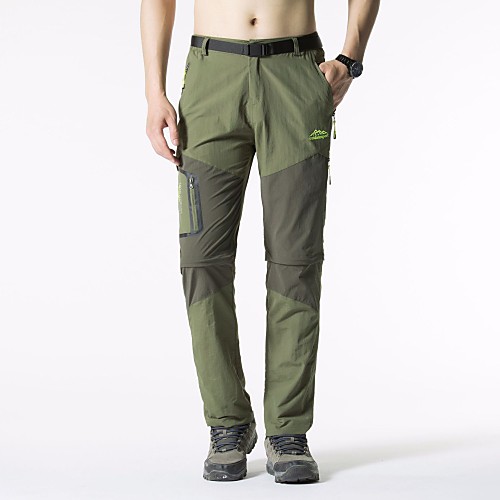 

Men's Hiking Pants Convertible Pants / Zip Off Pants Outdoor Breathable Quick Dry Stretchy Sweat-wicking Cotton Pants / Trousers Bottoms Camping / Hiking Fishing Hiking Army Green Khaki Black 4XL XL