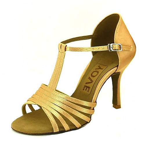

Women's Dance Shoes Satin Latin Shoes / Ballroom Shoes Buckle Sandal / Heel Customizable Yellow / Fuchsia / Purple