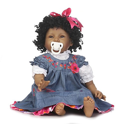 

NPKCOLLECTION 24 inch NPK DOLL Reborn Doll Girl Doll Baby Girl African Doll Reborn Toddler Doll lifelike Gift Child Safe Non Toxic Tipped and Sealed Nails with Clothes and Accessories for Girls