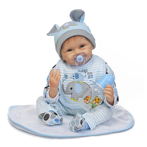 фото Npkcollection npk doll куклы реборн мальчики 24 дюймовый силикон - новорожденный подарок безопасно для детей non toxic искусственные имплантации голубые глаза гофрированные и запечатанные ногти Lightinthebox