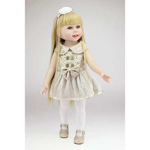 

NPKCOLLECTION NPK DOLL Fashion Doll Country Girl 18 inch Full Body Silicone Vinyl - Gift Hand Made Artificial Implantation Blue Eyes Kid's Girls' Toy Gift