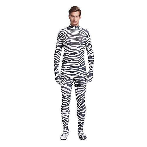 

Patterned Zentai Suits Cosplay Costume Adults' Spandex Lycra Cosplay Costumes Black Zebra Halloween Carnival Masquerade / High Elasticity