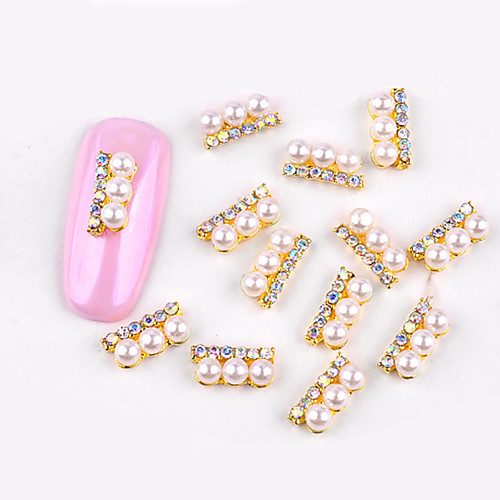 

10 pcs Fashionable Design Nail Jewelry For nail art Manicure Pedicure Diamond / Rhinestone Decorated Case