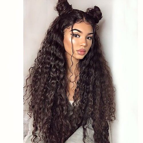 

Synthetic Lace Front Wig Curly Layered Haircut Lace Front Wig Very Long Black#1B Medium Brown Synthetic Hair Women's with Baby Hair Heat Resistant Natural Hairline Black Modernfairy Hair / Glueless