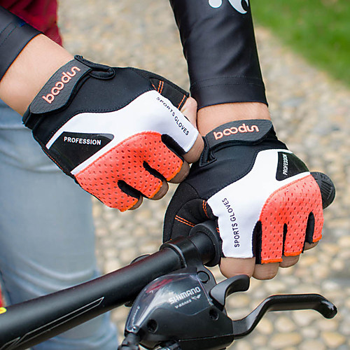 фото Перчатки для велосипедистов перчатки для горного велосипеда горные велосипеды дышащий противозаносный ударопрочность защитный без пальцев полупальцами спортивные перчатки лайкра махровая ткань Lightinthebox