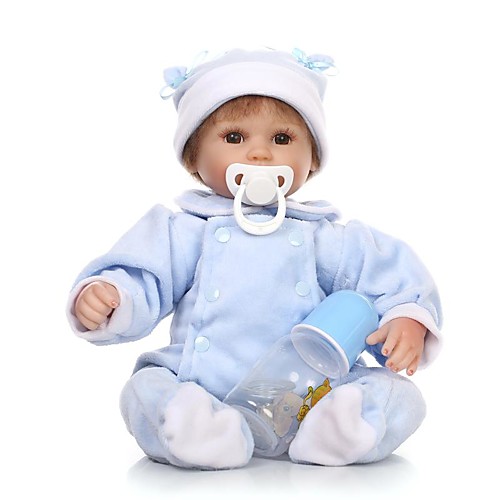 

NPKCOLLECTION 18 inch NPK DOLL Reborn Doll Baby Boy Newborn Cute Child Safe Non Toxic Tipped and Sealed Nails with Clothes and Accessories for Girls' Birthday and Festival Gifts / Silicone