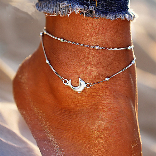 

Ankle Bracelet Ladies Bohemian Fashion Women's Body Jewelry For Holiday Bikini Layered Alloy Dolphin Silver 1pc