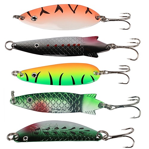 

6 pcs Metal Bait Spinner Baits Fishing Lures Hard Bait Easy Install Fast Sinking Bass Trout Pike Sea Fishing Bait Casting Ice Fishing Sequin Metal / Jigging Fishing / Freshwater Fishing