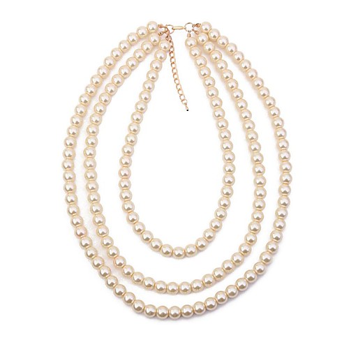 

Women's Necklace Pearl Strands Long Necklace Layered Statement Ladies Vintage Fashion Imitation Pearl Alloy White 405 cm Necklace Jewelry 1pc For Evening Party Birthday