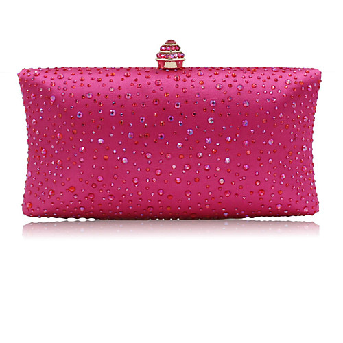 

Жен. Кристаллы Satin Вечерняя сумочка Хрустальные сумочки из хрусталя Розовый / Пурпурный / Серебряный