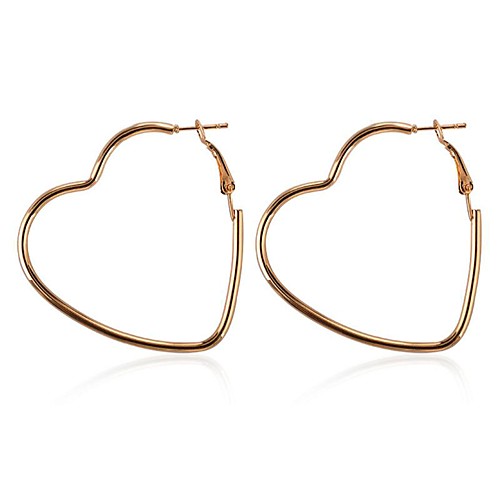 

Women's Hoop Earrings Sculpture Heart Ladies Hyperbole Fashion Earrings Jewelry Gold / Silver For Daily Birthday 1 Pair
