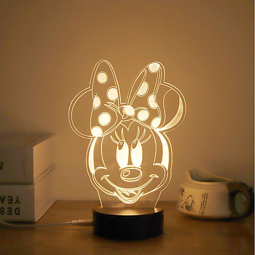 

1 комплект LED Night Light / 3D ночной свет Тёплый белый DC Powered / USB Креатив / Украшение / прикроватный 5 V