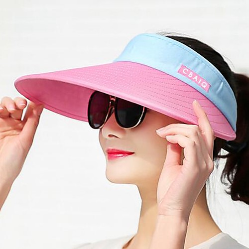 

Women's Active Rayon Sun Hat-Color Block Summer Black Fuchsia / Fabric