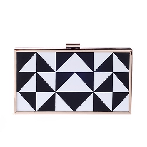 

Жен. Пуговицы Вечерняя сумочка Полиэстер Цветочный принт Черно-белый