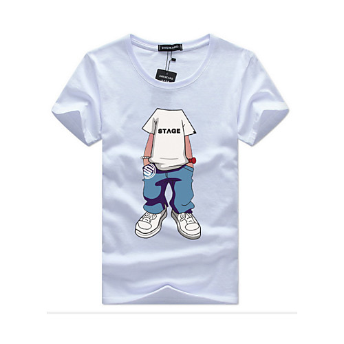 

Муж. Спорт Большие размеры - Футболка Хлопок, Круглый вырез Уличный стиль Графика / Животное Желтый XXXL / С короткими рукавами