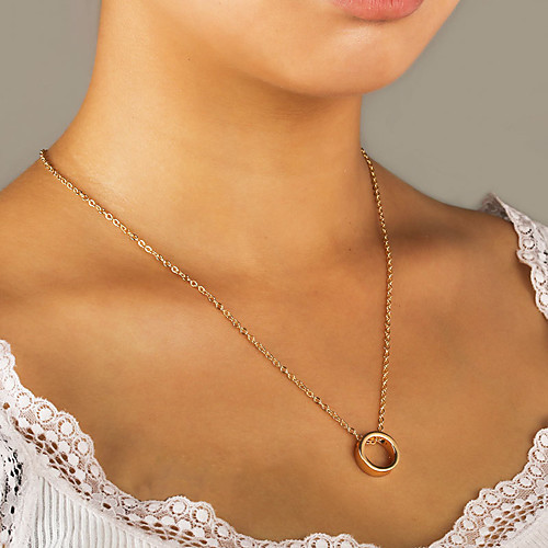 

Women's Pendant Necklace Charm Necklace Single Strand Drop Ladies Simple Korean Sweet Alloy Gold Black Silver 46 cm Necklace Jewelry 1pc For Daily Street Going out